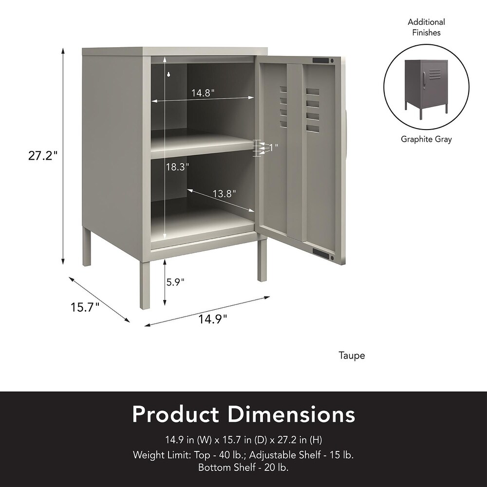 Ameriwood Home Walton Metal Locker End Table