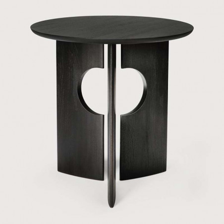 Table d'appoint， bout de canapé teck vernis noir - Cove ETHNICRAFT