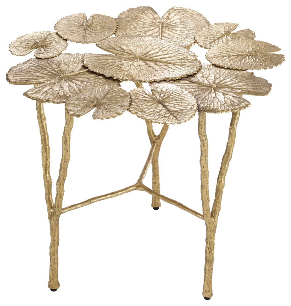 Gold Water Lilies Side Table  Eichholtz Tropicale   Contemporary   Side Tables And End Tables   by Oroa   Distinctive Furniture  Houzz