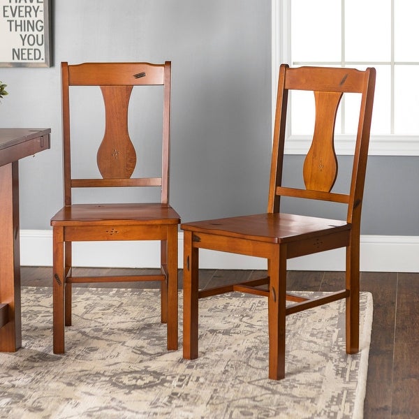 Rocky Hill 2-Piece Solid Wood Dining Chairs - Dark Oak