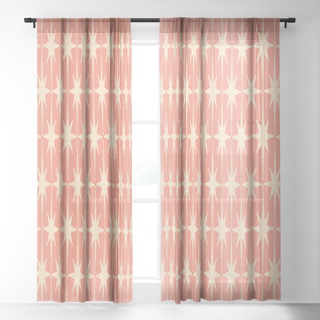 Kierkegaard Design Studio Atomic Age 1950s Retro Starburst Single Panel Sheer Window Curtain Deny Designs