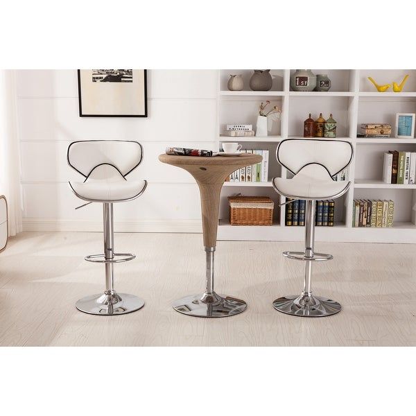 Roundhill Furniture Masaccio Leatherette Airlift Adjustable Swivel Barstool (Set of 2)