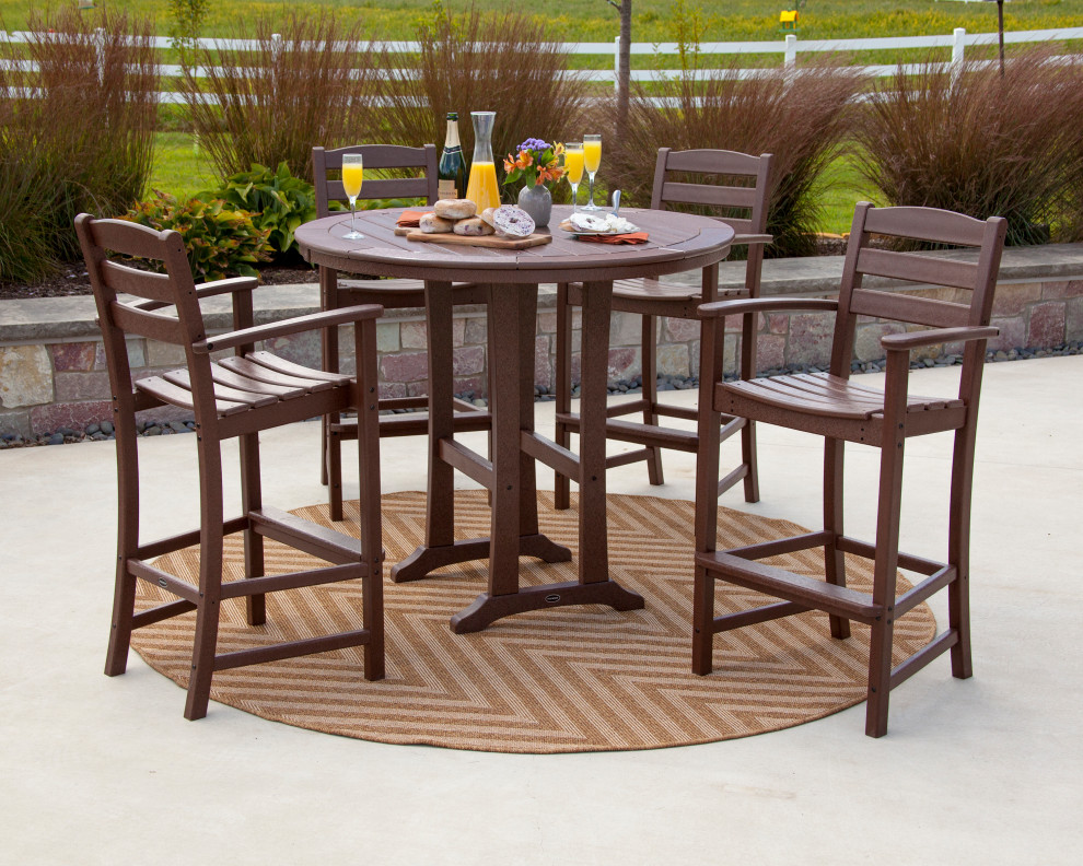 POLYWOOD 5 Piece La Casa Bar Dining Set   Contemporary   Outdoor Pub And Bistro Sets   by POLYWOOD  Houzz