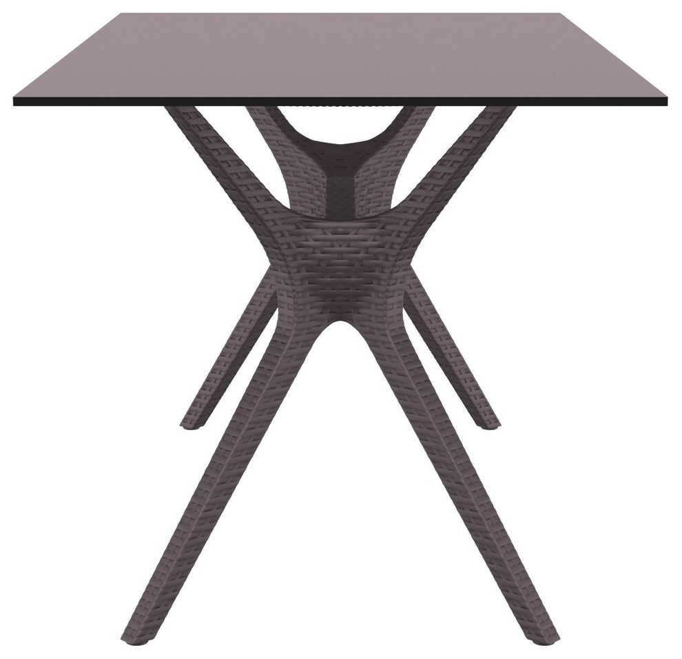 Ibiza Rectangle Table 55 quot  Brown   Midcentury   Outdoor Dining Tables   by Compamia  Houzz