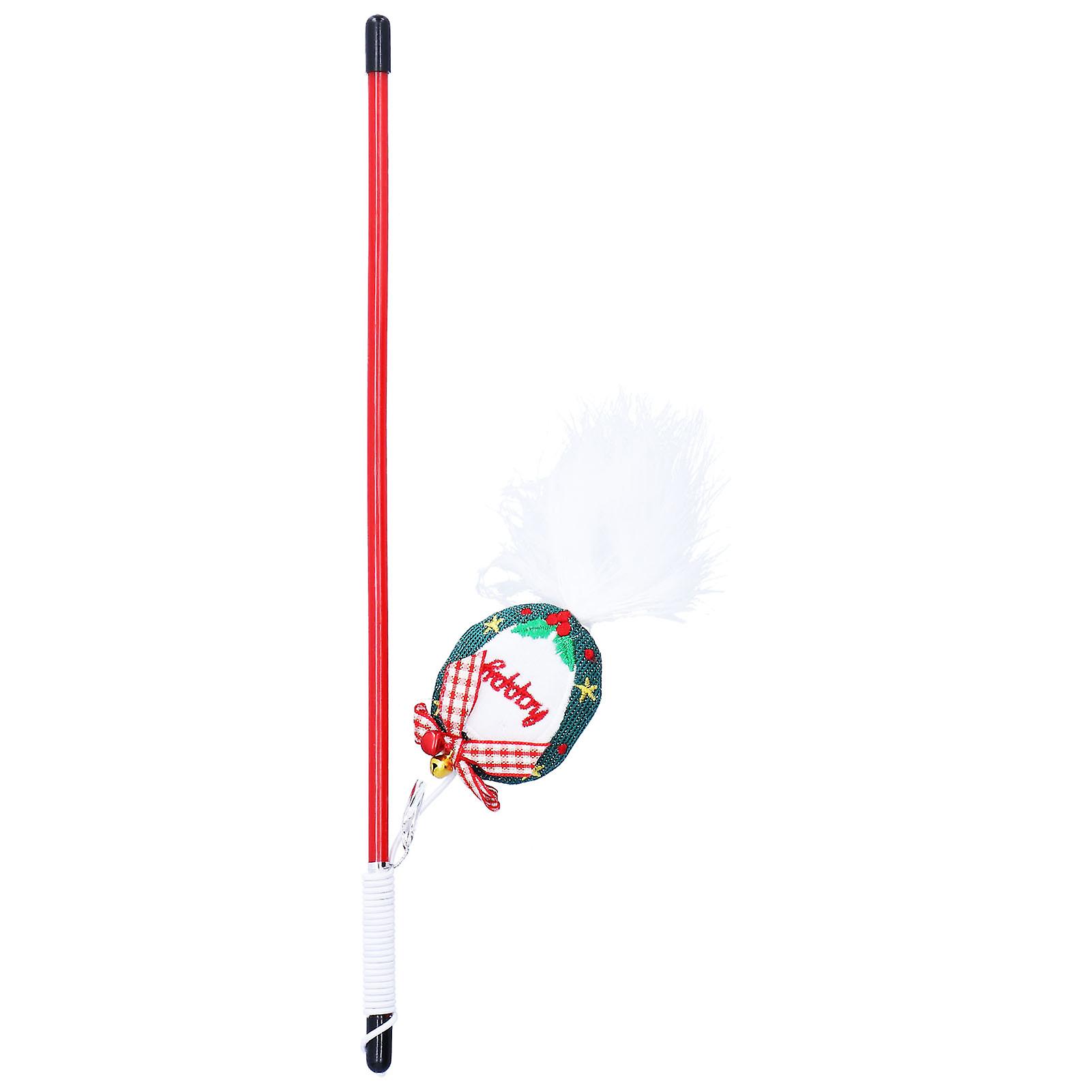 Cat Teaser Wand Toy Funny Cat Stick Christmas Theme Interactive Catcher Teaser For Kitten Cats