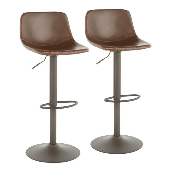 Carbon Loft Richard Adjustable Faux Leather Bar Stool - Set of 2