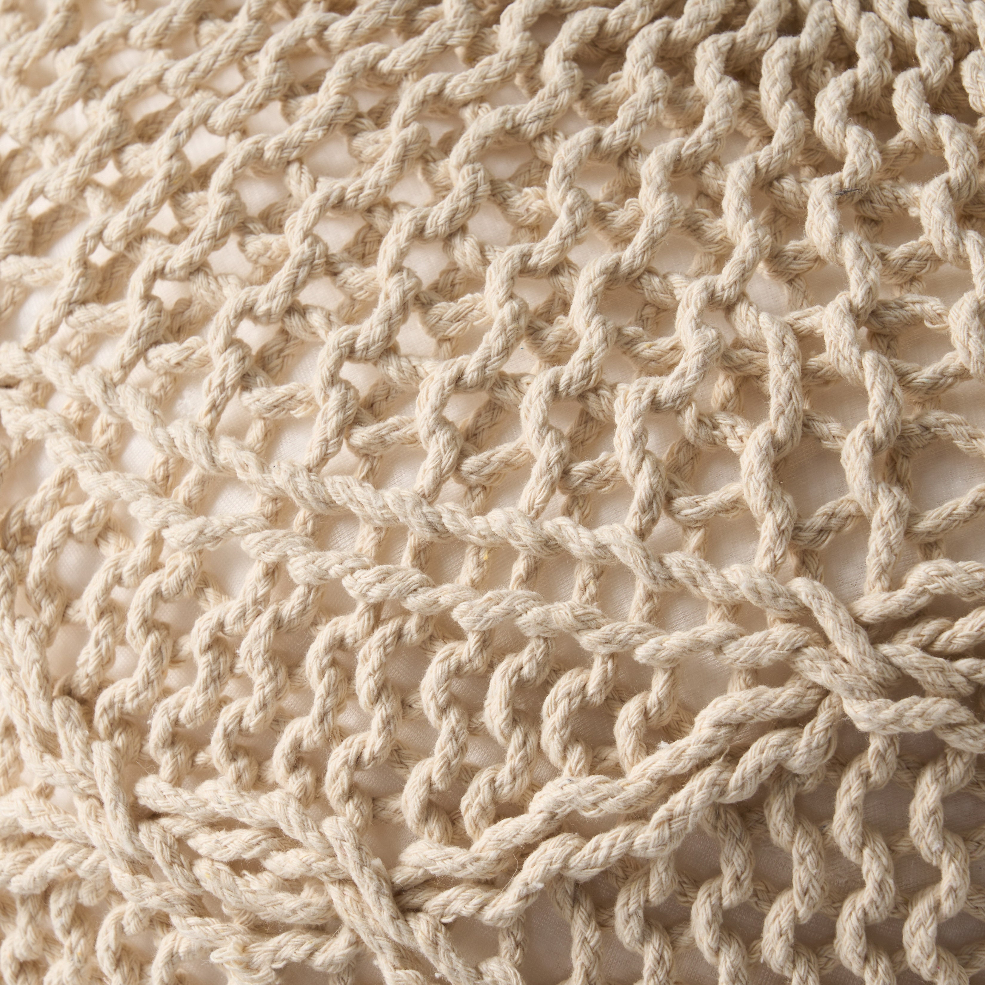 Woodbine Modern Knitted Cotton Round Pouf