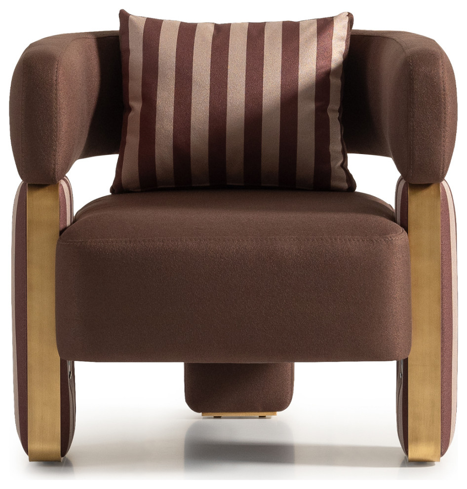 Amora Accent Chair Brown/Eggshell Walnut   Contemporary   Armchairs And Accent Chairs   by Michael Amini  Houzz