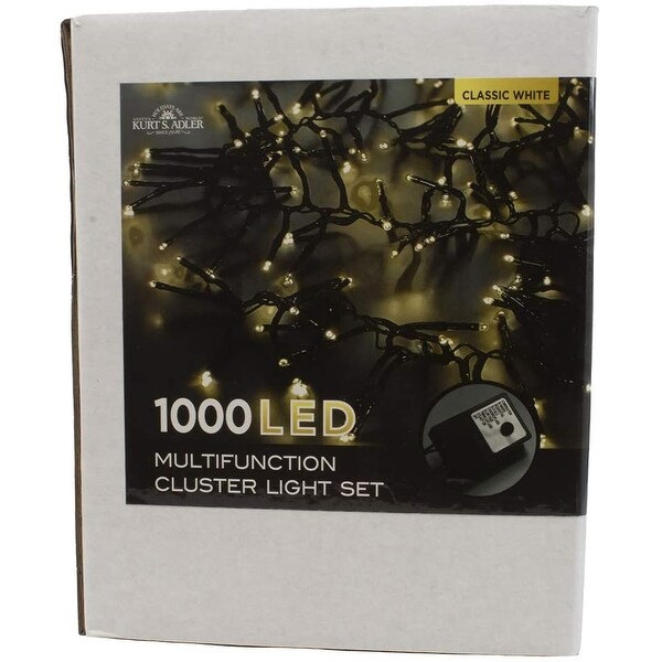 Kurt Adler 3000Light 98Foot Cluster Garland with Classic White LED Lights