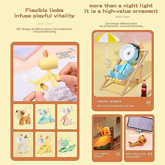 Mini Cute Pet Night Light， Warm Yellow Light-3pcs