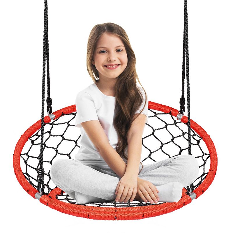 Net Hanging Swing Chair With Adjustable Hanging Ropes