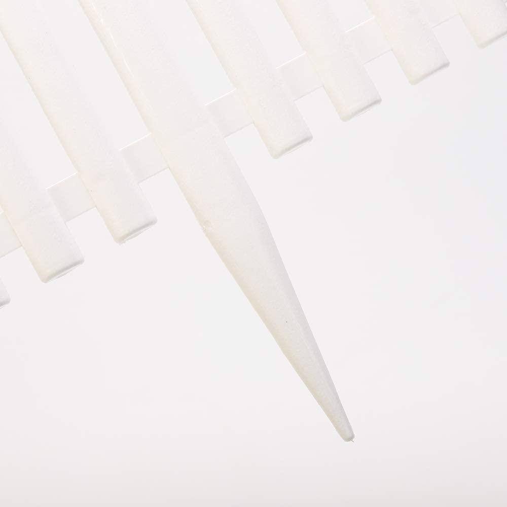 12 in. Decorative White Plastic Picket Garden Fence Border (8-Piece) SKYHD7014