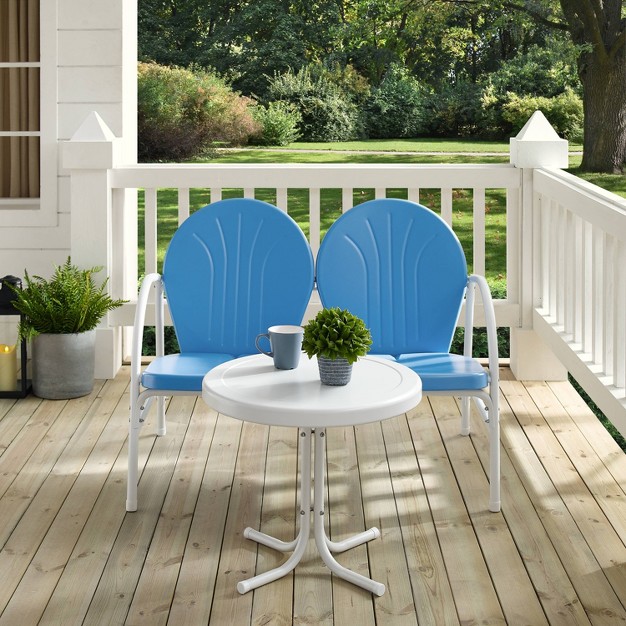 Griffith 2pc Outdoor Conversation Set Sky Blue Crosley