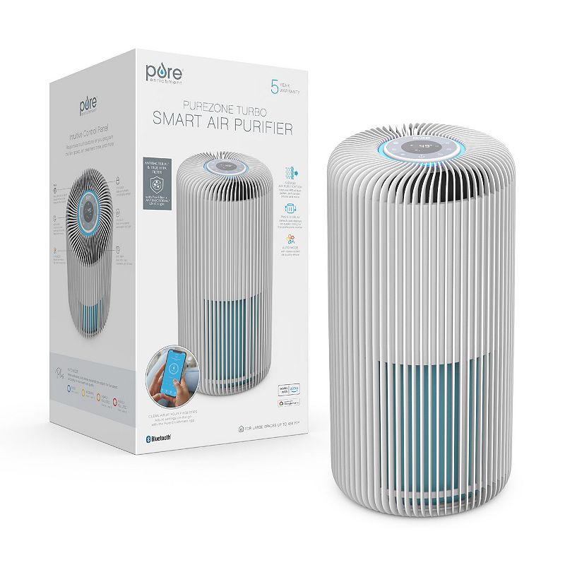 Pure Enrichment PureZone Turbo Smart HEPA Air Purifier with UV-C Light and App Control