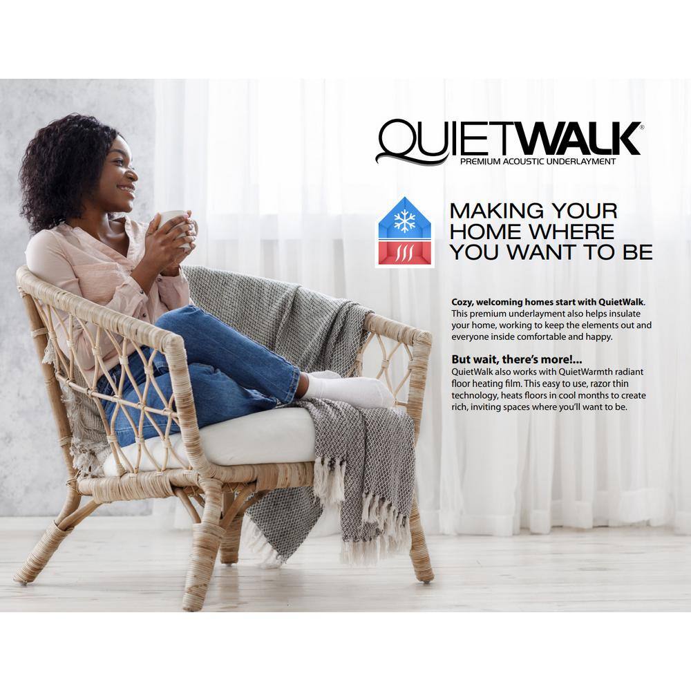 QuietWalk 100 sq. ft. 3 ft. x 33.3 ft. x 3 mm Underlayment with Sound and Moisture Barrier for Hardwood and Floating Floors QW100PLUS