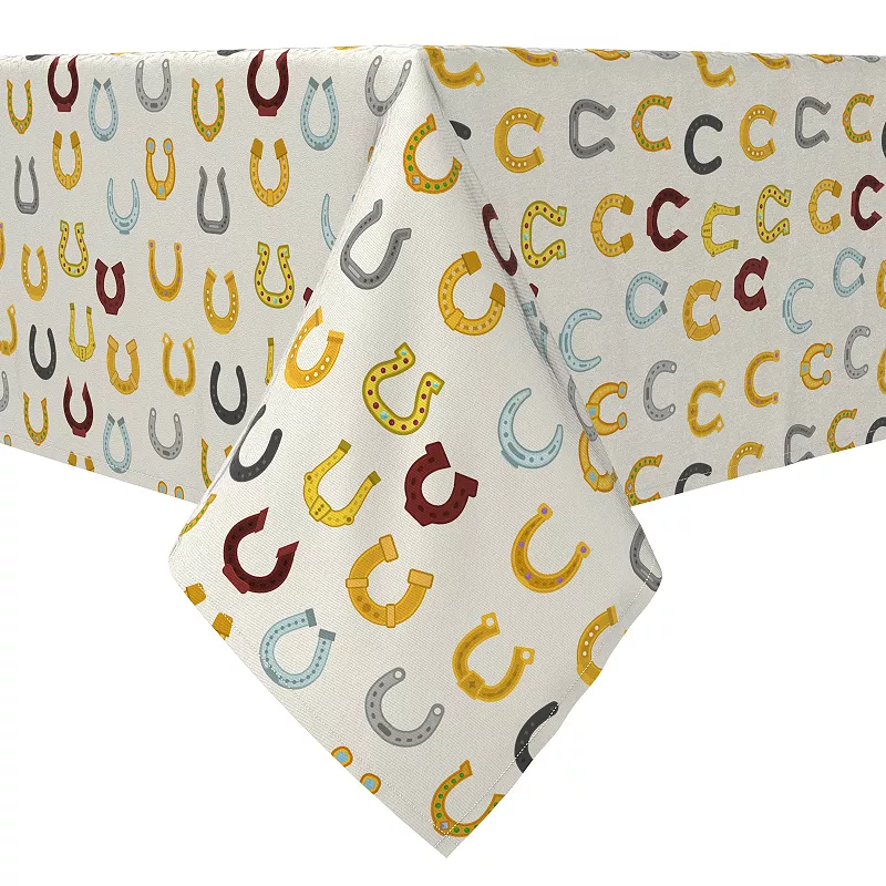 Rectangular Tablecloth， 100% Cotton， Horseshoe Icons