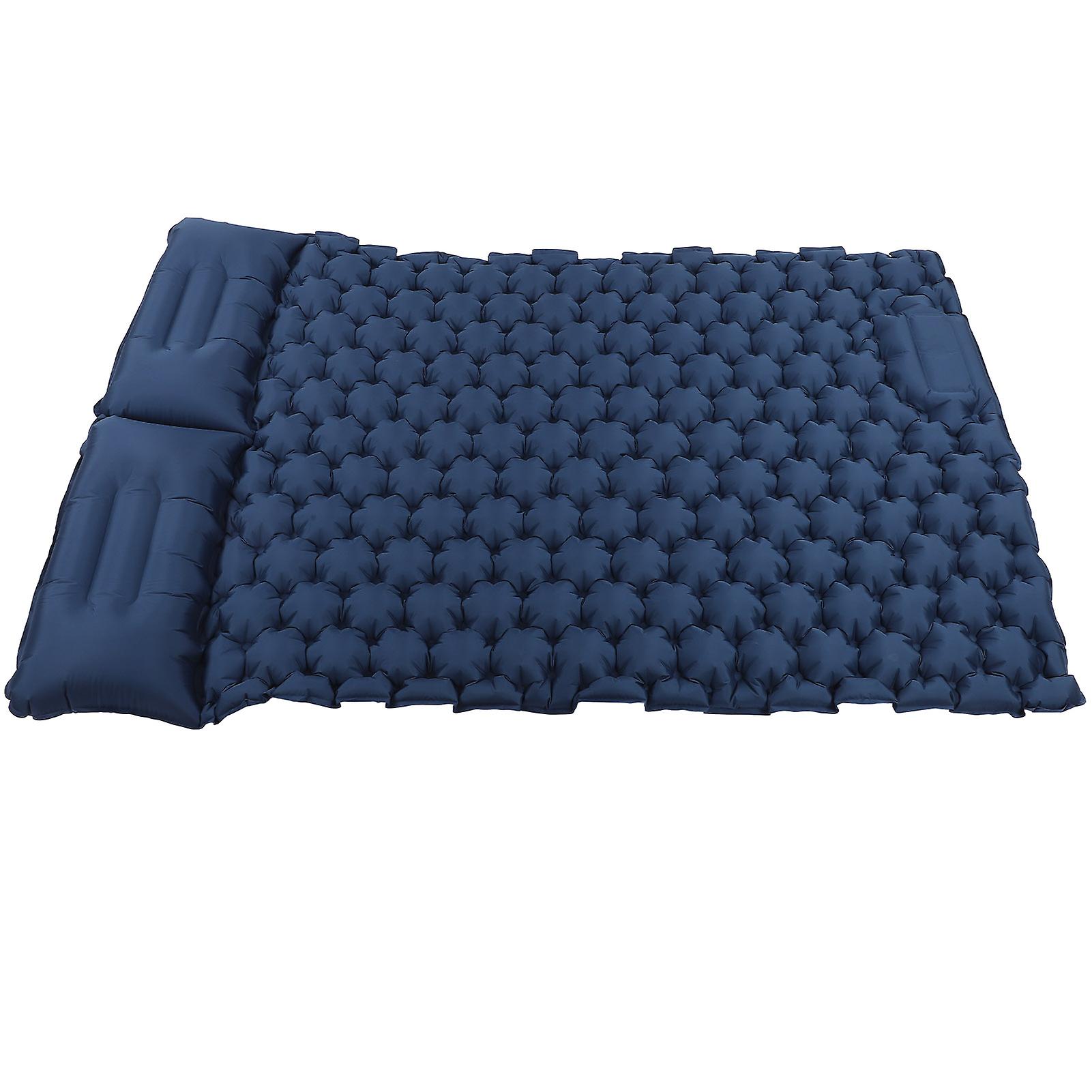 Double Camping Pads Foldable Lightweight Self Inflating Camping Mat For Hiking Backpacking Travel Self Drivingblue