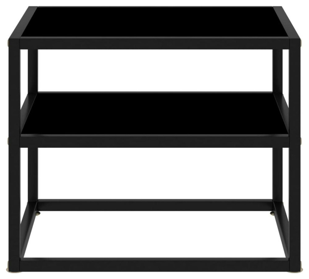 Vidaxl Console Table Black 19.7X15.7X15.7 Tempered Glass 2852   Transitional   Side Tables And End Tables   by vidaXL LLC  Houzz