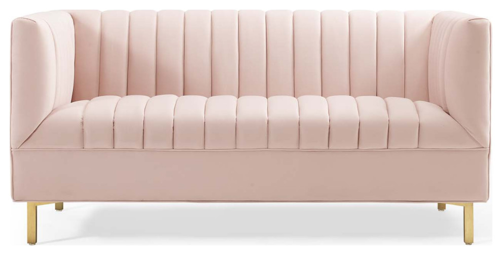 Shift Channel Tufted Performance Velvet Loveseat   Contemporary   Loveseats   by Modway  Houzz