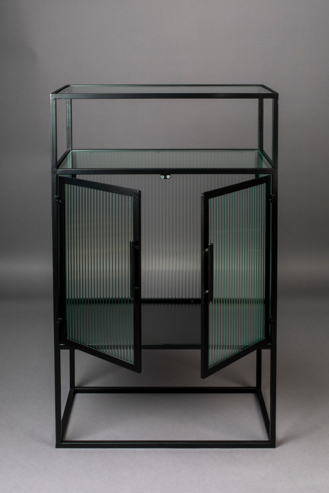 Black Framed Glass Cabinet  Dutchbone Boli   Transitional   Accent Chests And Cabinets   by Oroa   Distinctive Furniture  Houzz