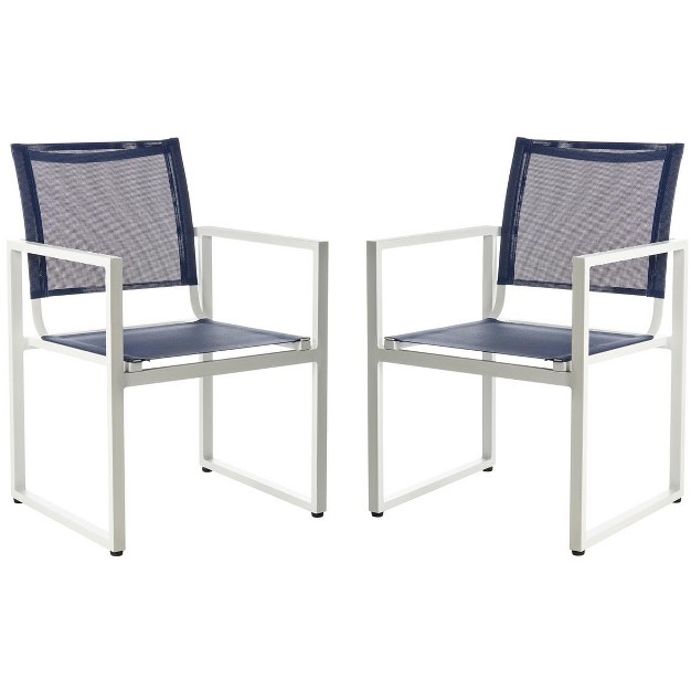 Neval Chair set Of 2 Navy white Safavieh