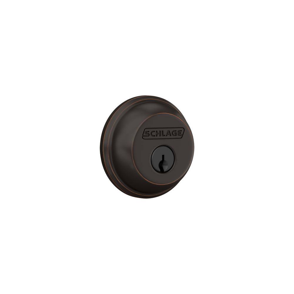 Schlage B60 Series Aged Bronze Single Cylinder Deadbolt Certified Highest for Security and Durability B60.N.G.716