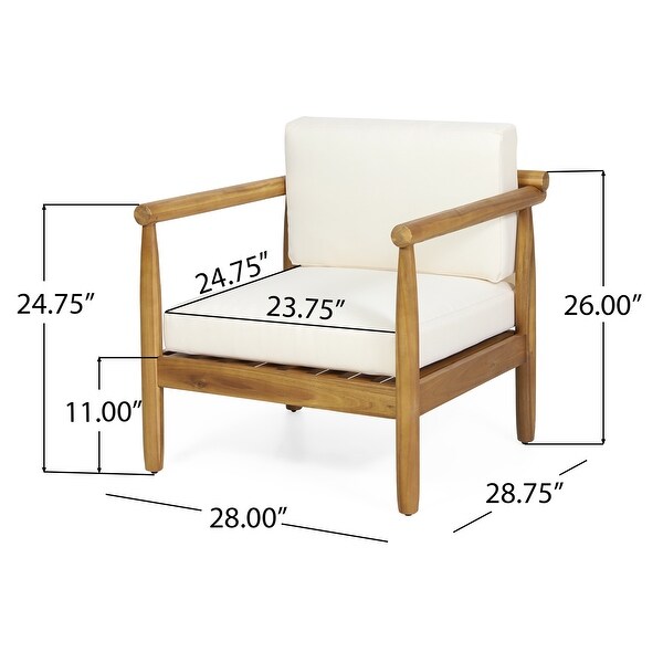 Bonsallo Outdoor Acacia Wood Chat Set by Christopher Knight Home