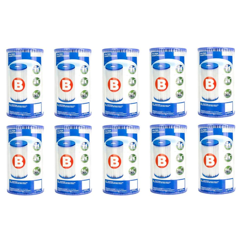 Intex 13.5 sq. ft. 5.75 in. Dia Type B Pool Replacement Filter Cartridge (10-Pack) 10 x 29005E