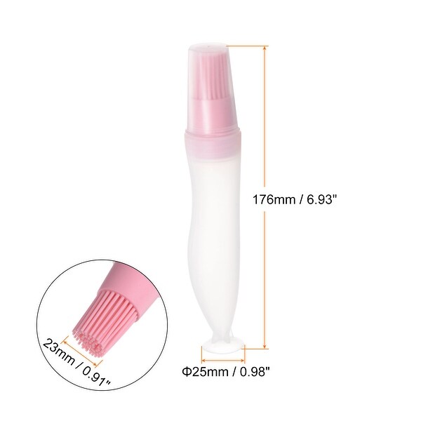 2pcs Silicone Oil Bottle Brush for Grill Barbecue Cooking Baking， Pink