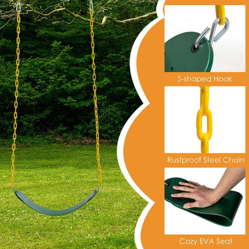 Gymax Swing Set Swing Seat Replacement and Saucer Tree Swing for Indoor and Outdoor (2-Pack) GYM09548