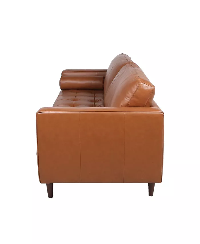 Nice Link Maebelle Leather Sofa with Tufted Seat And Back