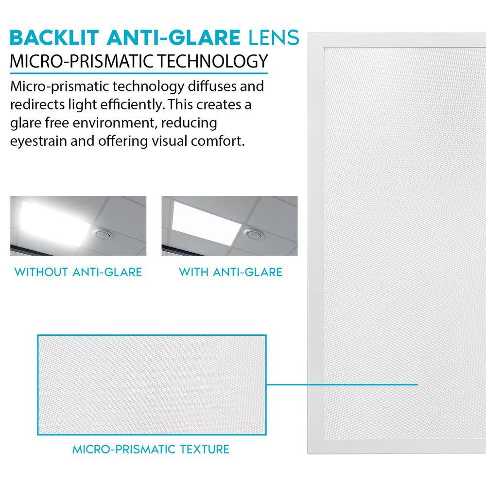 LUXRITE 2 ft. x 2 ft. Integrated LED Flat Panel Light 303540-Watt 3 Color Selectable 375043755000 Lumens ETL DLC (4-Pack) LR24250-4PK