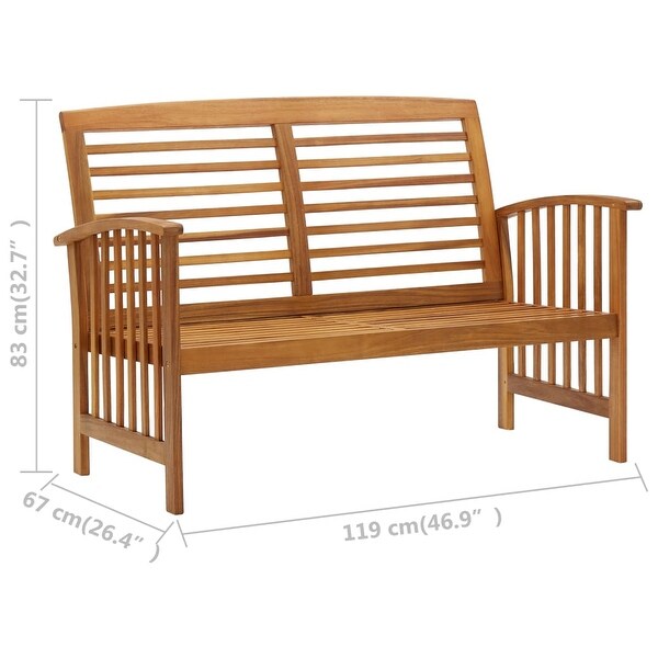 3 Piece Patio Lounge Set Solid Acacia Wood