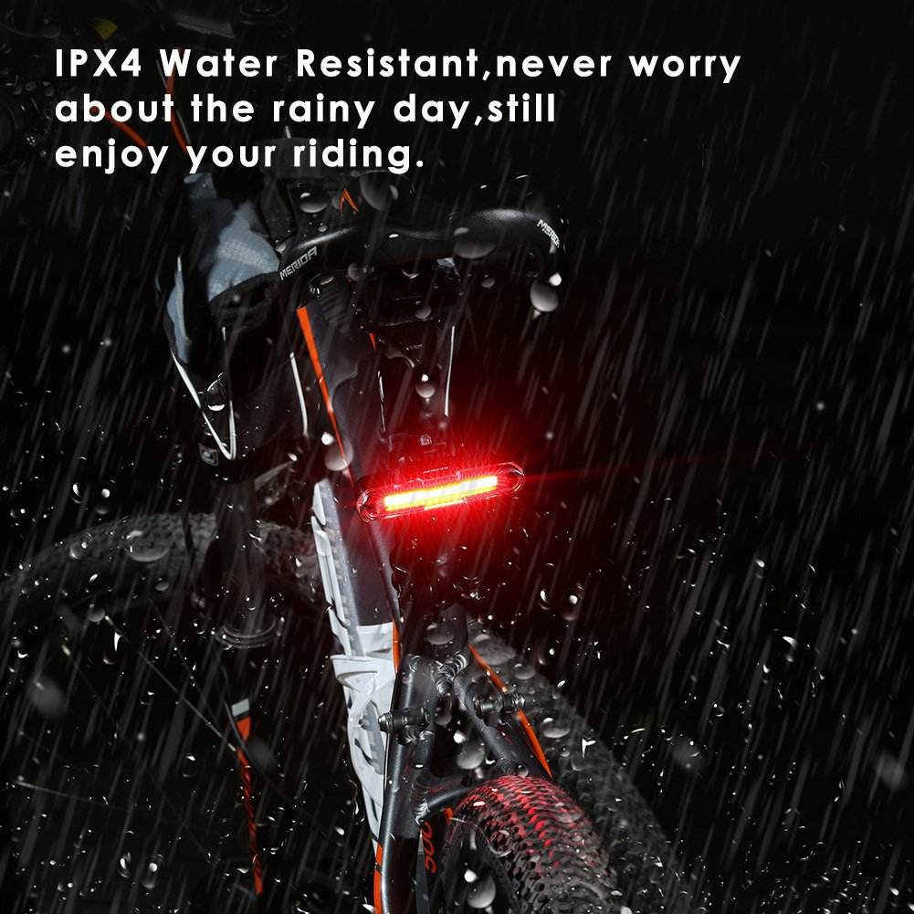 Superbsail Bike Tail Light Waterproof LED Bike Front Rear Light Bicycle USB Rechargeable Mountain Riding Cycling Tail Lamp