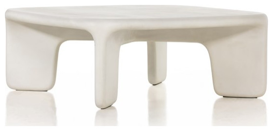 Fallon Coffee Table White Concrete   Transitional   Coffee Tables   by Rustic Home Furniture Deco  Houzz