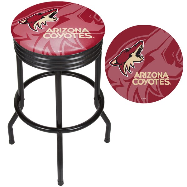 NHL Black Ribbed Bar Stool