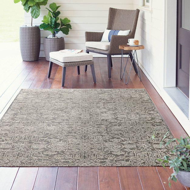 5 x27 X 7 x27 Outdoor Rug Ornamental Charcoal