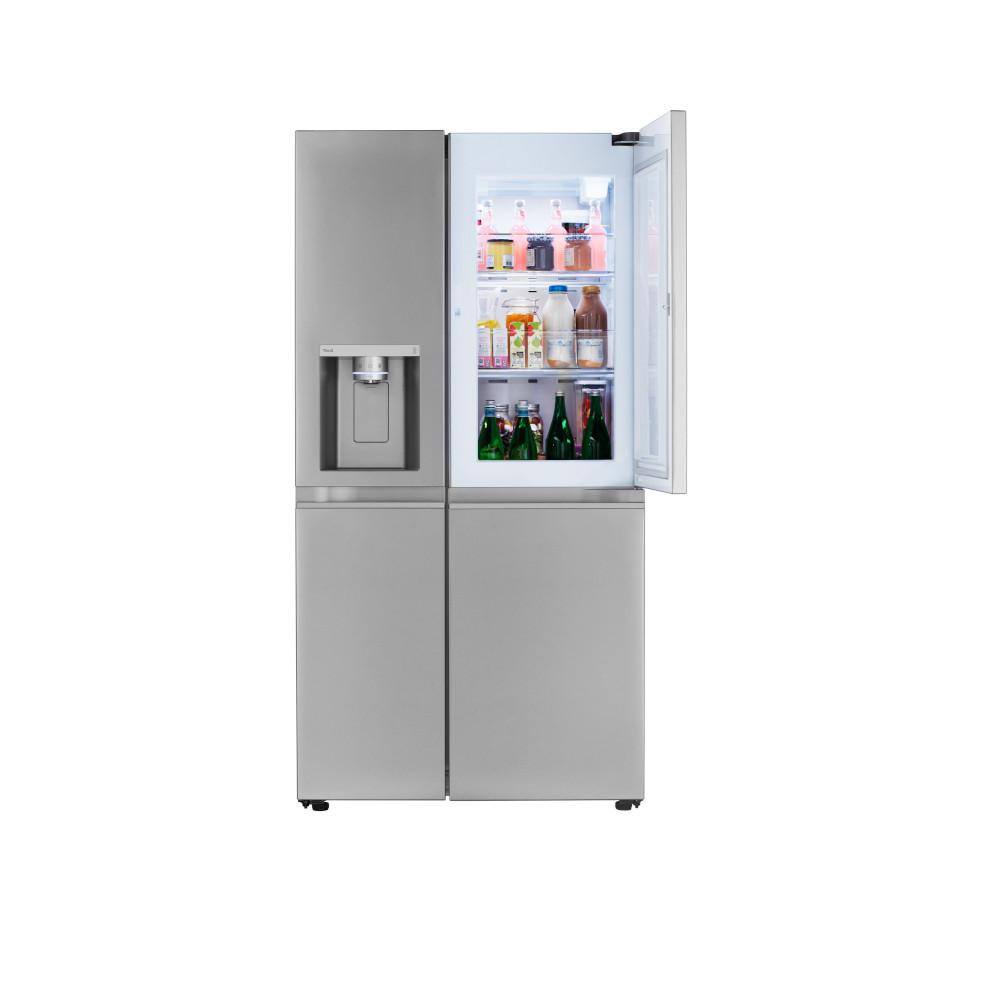 LG 27 cu .ft. Side by Side Refrigerator w Door-in-Door Pocket Handles and Craft Ice in PrintProof Stainless Steel LRSDS2706S