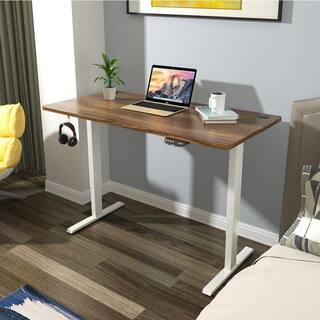 Costway 48 in. x 30 in. Frame Walnut Universal Rectangle Wood Coffee Table Tabletop for Standard and Standing Desk JV10098TN-M