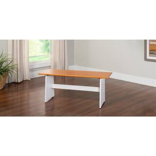 Linon Home Decor Jackson 3-Piece Rectangular Wood Top White Corner Nook with Natural Pine Accents THD03307