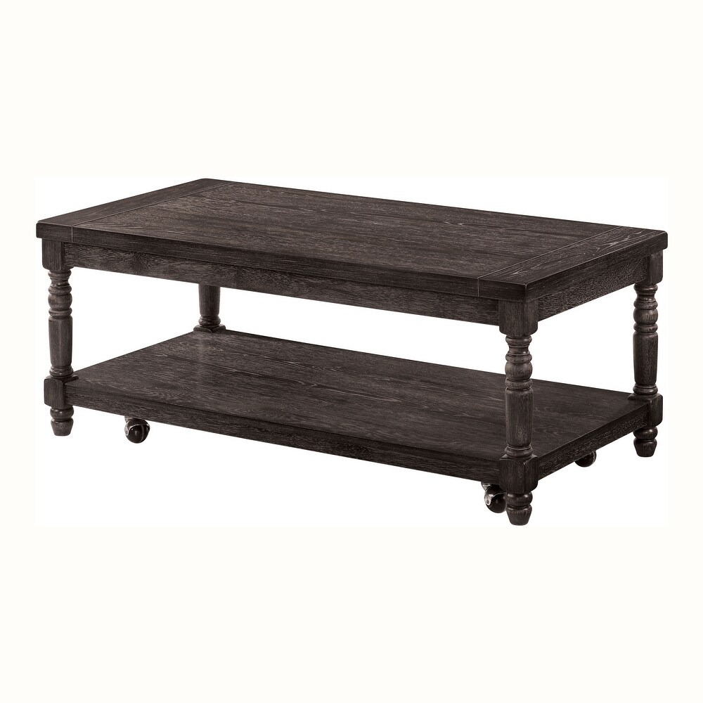 Devington Rustic Grey 46 inch Wood 3 Piece Coffee Table Set by Furniture of America