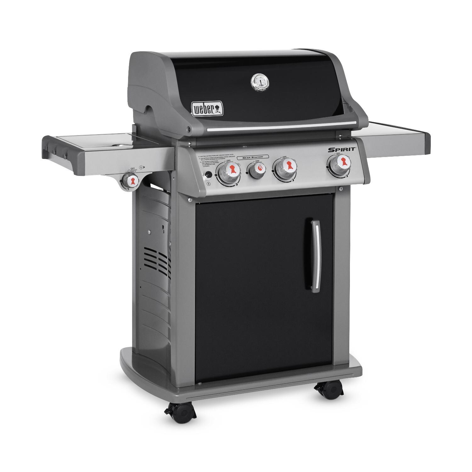 Weber Spirit E-330 Freestanding Propane Gas Grill With Sear Burner and Side Burner