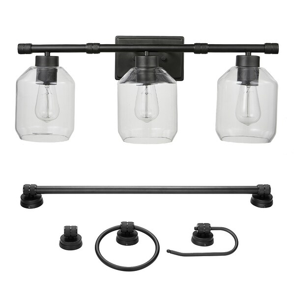 Middleton 5-Piece Dark Bronze Bathroom Hardware Set 3-Light Vanity