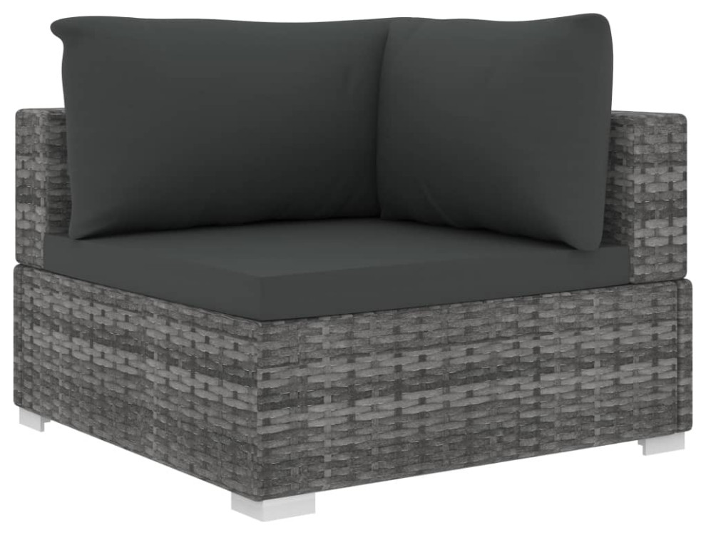 vidaXL Patio Furniture Set 12 Piece Sofa Set with Coffee Table Rattan Gray   Tropical   Outdoor Lounge Sets   by vidaXL LLC  Houzz