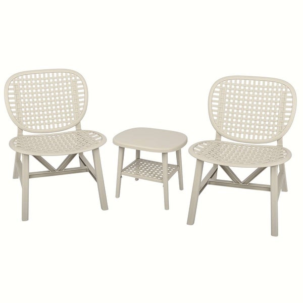 3 Pieces Hollow Design Retro Patio Table Chair Set - Overstock - 37914445