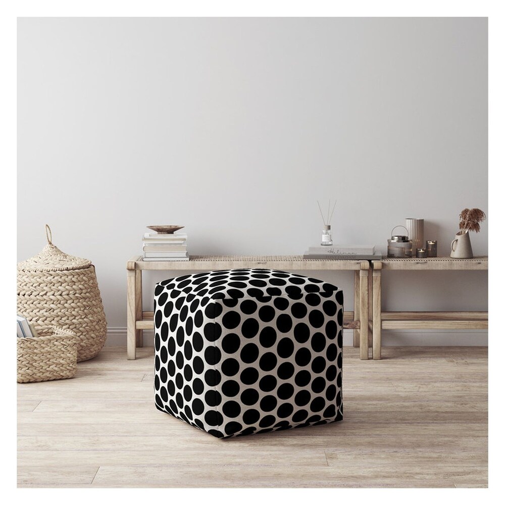 Joita Indoor Big Dot Square Zipper Pouf Cover Only 17\