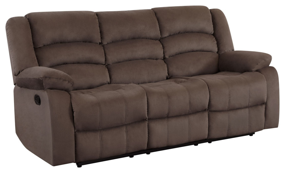 Callan Contemporary Microfiber Recliner Sofa   Transitional   Sofas   by Luxuriant Furniture  Houzz