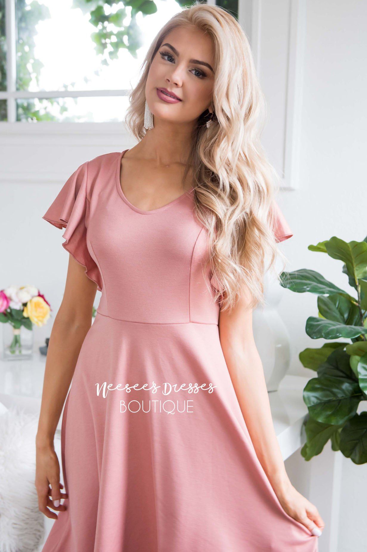 The Daisie Ruffle Shoulder Dress