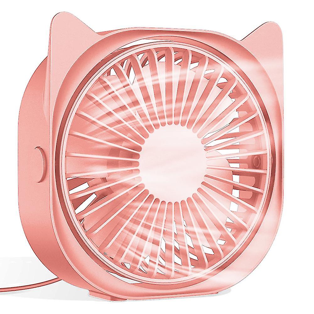 Small Personal Usb Desktop Cat Ear Fan， 3-speed Portable Desktop