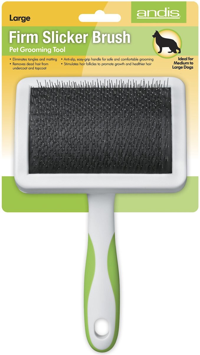 Andis Firm Slicker Brush， Green/White， Large